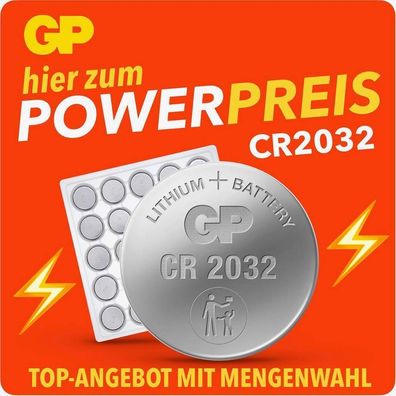GP Battery | Lithium Knopfzelle Knopfbatterie | CR2032 | 1 bis 20 Stück