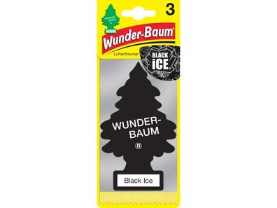 Wunderbaum | BLACK ICE | Auto Lufterfrischerer Duftbaum Camper | 3er Pack