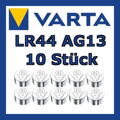 VARTA | Alkaline | V13GA AG13 LR44 | 1,5V | Knopfzelle Batterie | Bulk 10er Pack