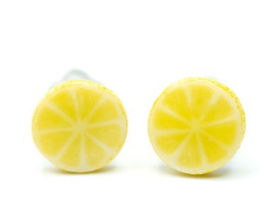 Zitrone Ohrstecker Miniblings Stecker Sommer Frucht Obst halb emailliert 6mm