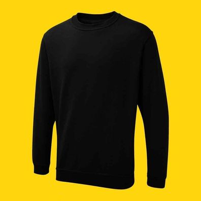 Unisex Sweatshirt Pullover Langarmshirt UX3 Uneek 280g/ m² schwarz (Gr. XS-6XL)
