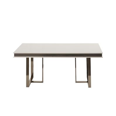 Esszimmertisch Esstisch Tisch Luxus Weiß Metall Esszimmer Holz Modern