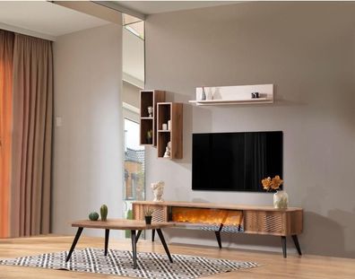 Stilvolle Wohnzimmer Möbel Modernes RTV-Lowboard Holz Couchtisch Regale