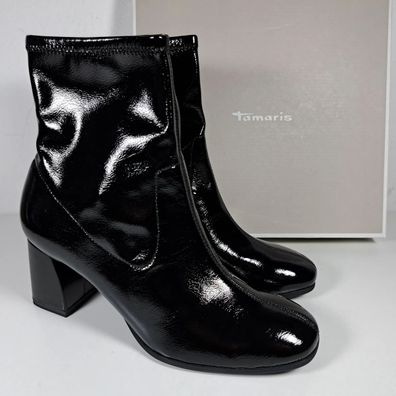 Tamaris Damen Stiefelette Boots Schuhe Schwarz Blockabsatz Gr. 39 * Neu