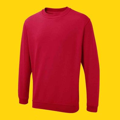 Unisex Sweatshirt Pullover Langarmshirt UX3 Uneek 280g/ m² rot (Gr. XS-6XL)