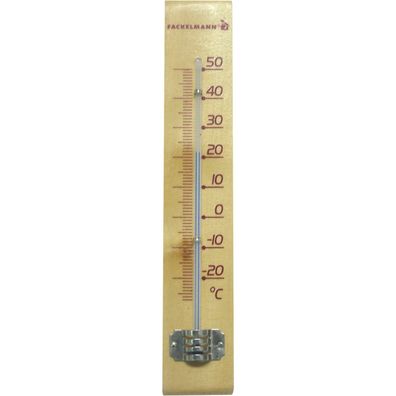 Fackelmann Zimmerthermometer Holz, Länge: 180 mm