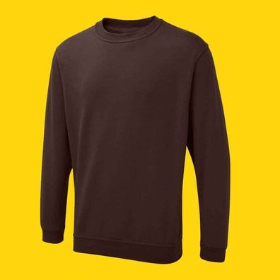 Unisex Sweatshirt Pullover Langarmshirt UX3 Uneek 280g/ m² braun (Gr. XS-6XL)