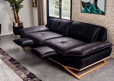 Luxuriöse Möbel für Wohnzimmer Schwarz Farbe 3-Sitzer Sofa Exklusive