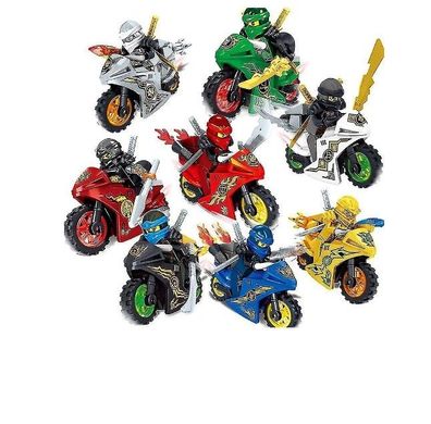 8pcs Ninjago Motorrad Mini Figuren