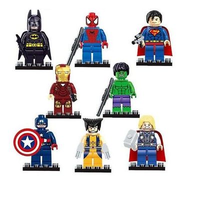 8 Stück Marvel Avengers Superhelden-Comic-Minifiguren 1