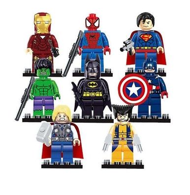 8 Stück Marvel Avengers Superhelden-Comic-Minifiguren