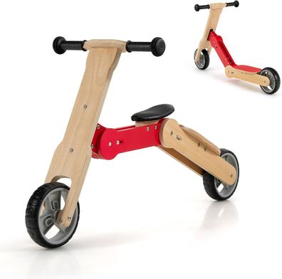 2 in 1 Kinder Roller & Laufrad, Kinderscooter mit abnehmbarem Sitz & Eva-Rädern
