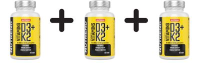 3 x Vitamins D3 + K2 - 90 caps