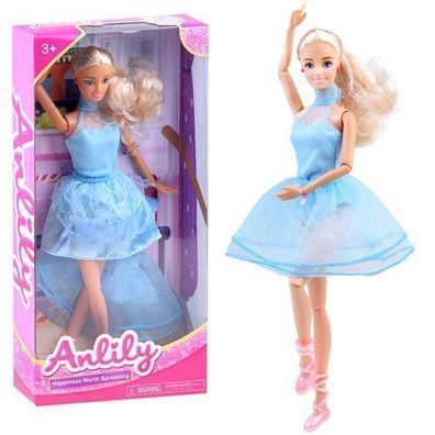 Anlily Tänzerin Puppe in blauem Kleid ZA3920