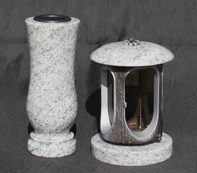 Grablaterne mit Vase aus Granit Viscont
