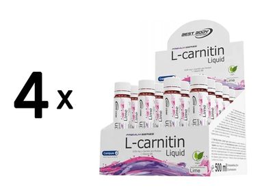 4 x Best Body Nutrition L-Carnitin (20x25ml) Limette