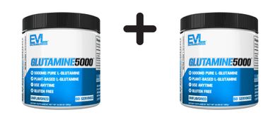 2 x EVL Nutrition Glutamine 5000 (300g) Unflavoured