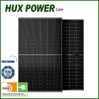 400 Watt Hux-Power Solarpanel Doppelglas Solarmodul Photovoltaik Balkonkraftwerk