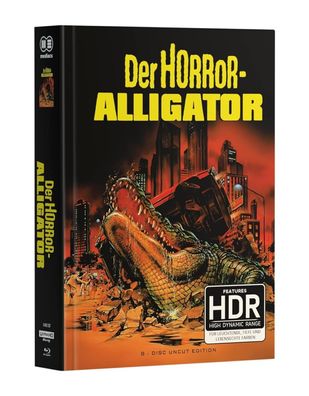 Der Horror-Alligator 1 + 2 - 8-Disc Mediabook Cover B - Wattiert (4k UHD + BR + DVD)