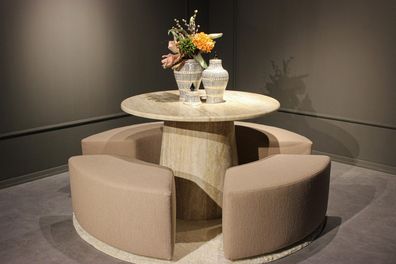 Luxus Wohnzimmer Esstisch Design Modern Möbel Holz Einrichtung