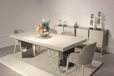 Esszimmer Design Set 6 tlg Design Esstisch mit 4? Stühle Modern Sideboard