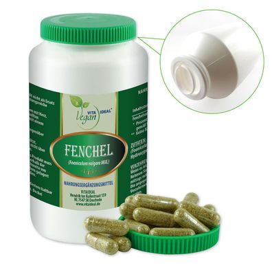 VITA IDEAL Vegan® Fenchel Kapseln - Foeniculum vulgare - Fenchelsamen - grün -