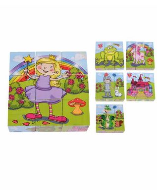 Happy People Würfelpuzzle 9 Einzelwürfel Holz Motiv Prinzessin bunt