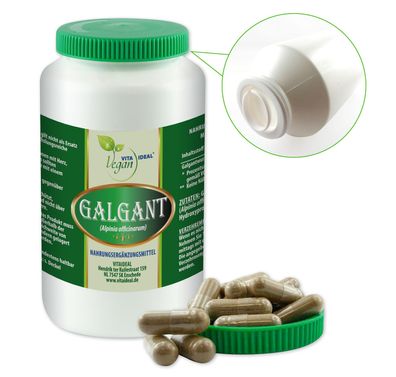 VITA IDEAL Vegan® Galgant Wurzel Kapseln - Alpina officinarum - Galgantwurzel -