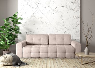 Schlafsofa Designersofa Sofa 3-Sitzer Arielle in Stoff Perfect Harmony Altweiß