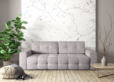 Schlafsofa Designersofa Sofa 3-Sitzer Arielle in Stoff Perfect Harmony Silbergra