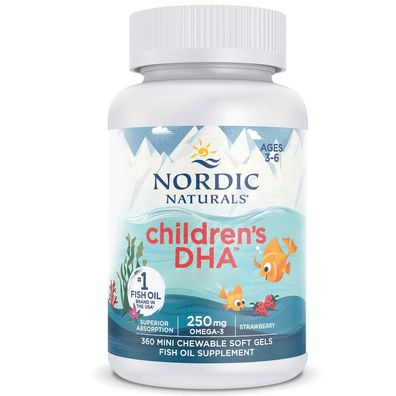 Nordic Naturals, Children's DHA, Erdbeergeschmack, 250 mg, 360 Mini-Weichkapseln