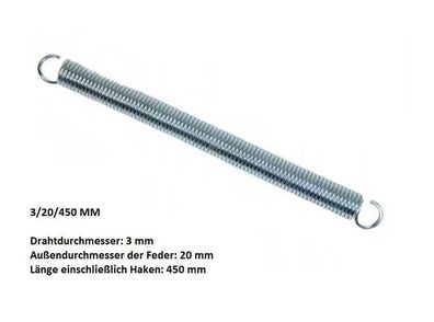 Universal Garagentorfeder 3/20/450 mm Zugfeder Schwingtor Spannfeder verzinkt 8511
