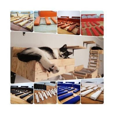 Elemente für Katzen Kletterwand Katzenliege Wandliege Katzenbett Regal Wandmontage