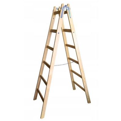 Malerleiter Holz Doppelstufenleiter Stehleiter Holzleiter Leiter 6 Sprossen 2x6 9670