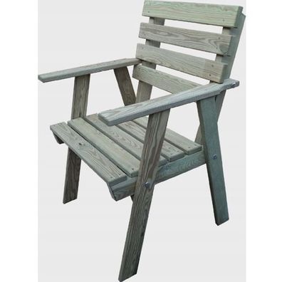 Gartenstuhl Sessel für 1 Person Garten Terrasse Balkon Holz Relax Grün Permanent 9860