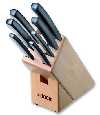 Dick Messerblock Holz mit Messer Kochmesser Set 7 teilig Messerset Messerhalter