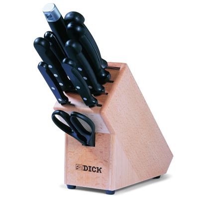 Dick Messerblock Holz mit Messer Kochmesser Set 9 tlg. Messerset Messerhalter