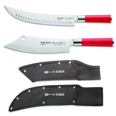 Dick Messer Set 4 tlg. Zerlegemesser Kochmesser Messer-Schutzhüllen Red Spirit
