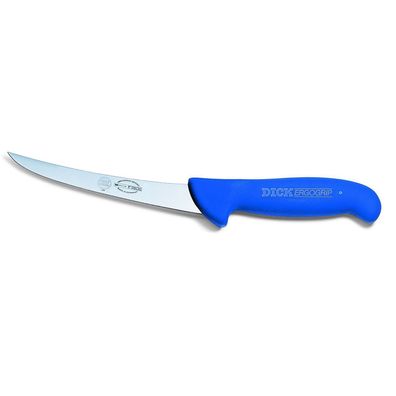 Dick Ausbeinmesser 13 cm blau - Fleischermesser mit geschweifte steife Klinge