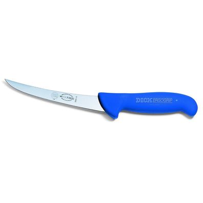 Dick Ausbeinmesser 15 cm blau - Fleischermesser mit geschweifte steife Klinge