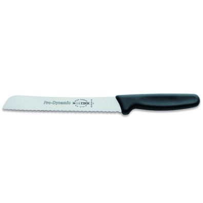 Dick Brotmesser 18 cm schwarz - Messer für Brot und Brötchen mit Wellenschliff