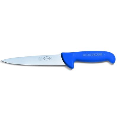 Dick Stechmesser 13 cm blau - Fleischermesser mit kurzer glatter breiter Klinge