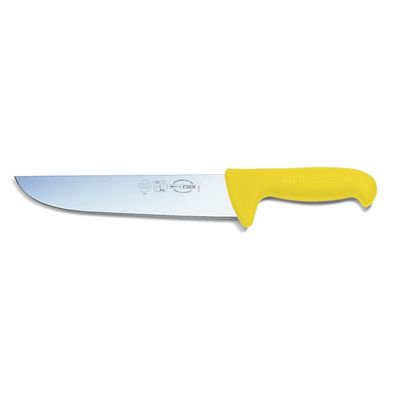 Dick Blockmesser 18 cm gelb - großes Fleischermesser mit breiter gerader Klinge