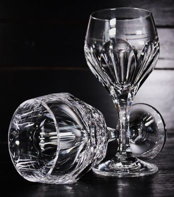 2x Nachtmann Sonja Weißweinglas, hochwertiges Bleikristall Facettenschliff #Y3