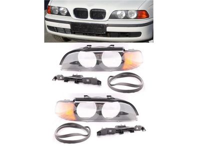 Scheinwerferglas Streuscheiben Set für BMW 5er E39 96 2000 vor Facelift