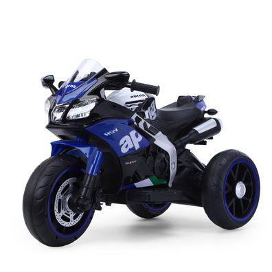 B-Ware Moni Kinder Elektromotorrad Panorama LED-Lichter MP3 Kunststoffräder blau