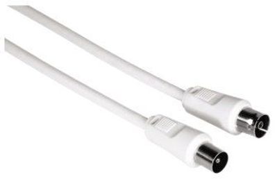 Antennen-Kabel Koax-Stecker - Koax-Kupplung, 10 m, 85 dB, Weiß