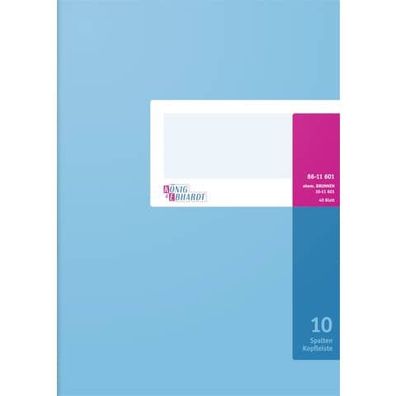KÖNIG & Ebhardt Spaltenbuch DIN A4, 10 Spalten, 40 Blatt