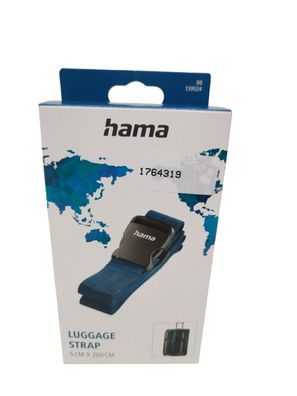 Hama Gepäckgurt Koffergurt Blau Nylon 5x200cm Kofferband Gepäckband Reisen