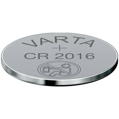 VARTA Batterie Knopfzelle, im Blister, f CR2016 (3 V, 90 mAh), Lithium Ø 20 mm, ...
